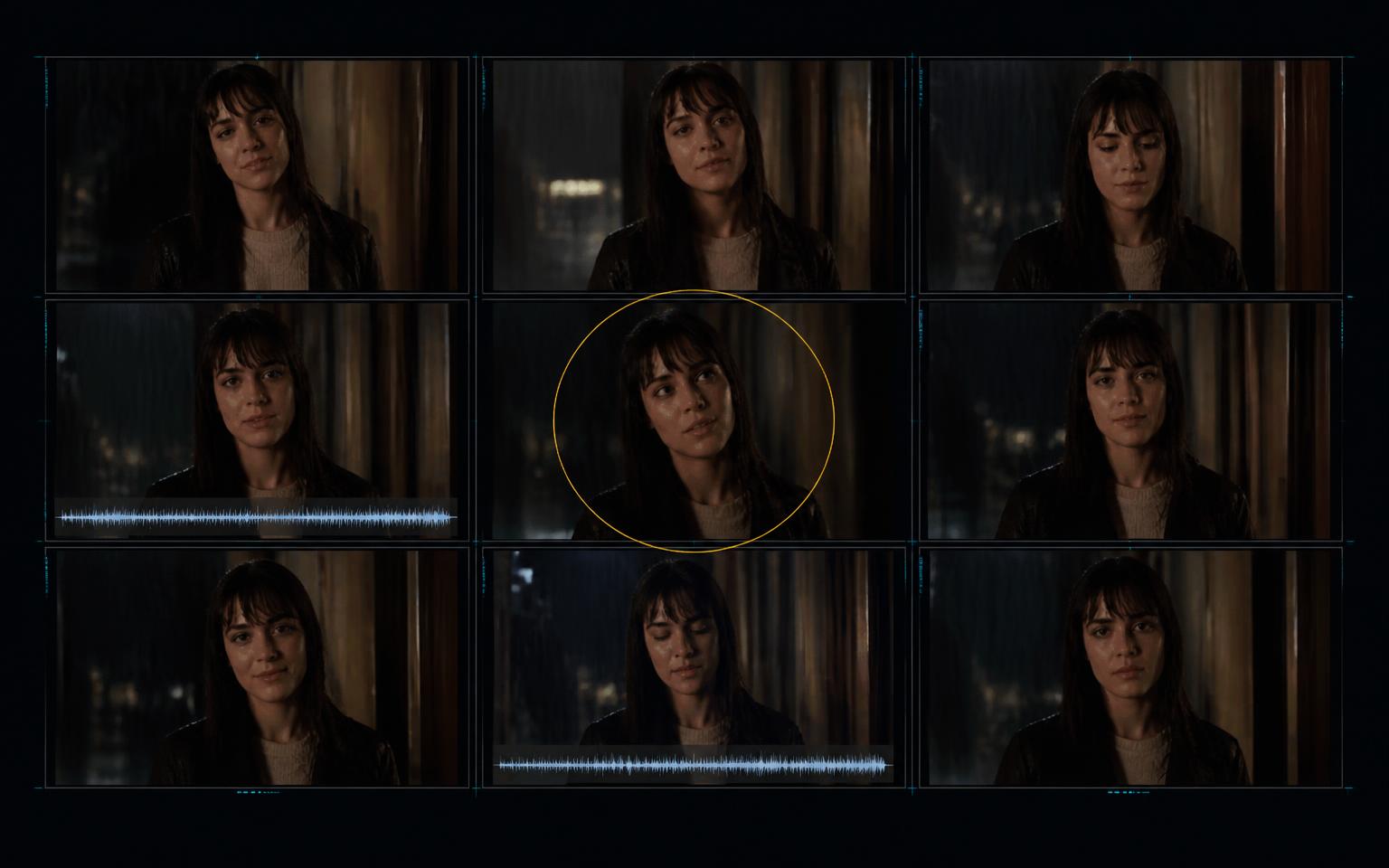 A monitor wall, circled takes, and performances you can finally hear.